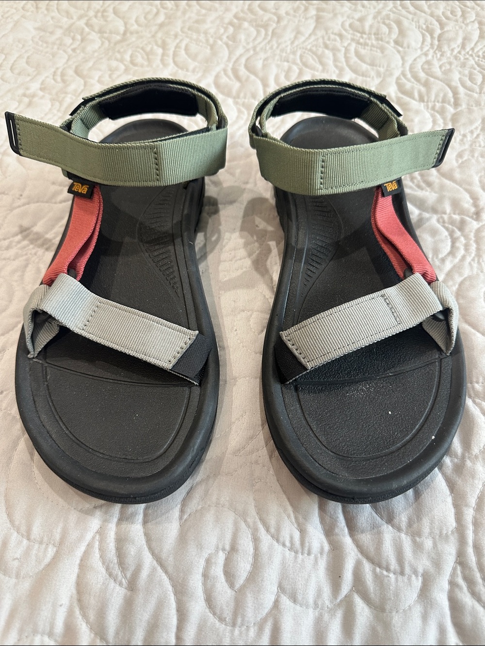 Teva “Hurricane XLT2” Men's Olive, Red & Gray Strappy Sport Sandals- size 11
